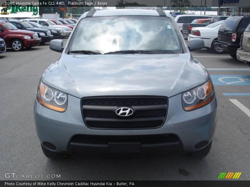 Platinum Sage / Beige 2008 Hyundai Santa Fe GLS 4WD