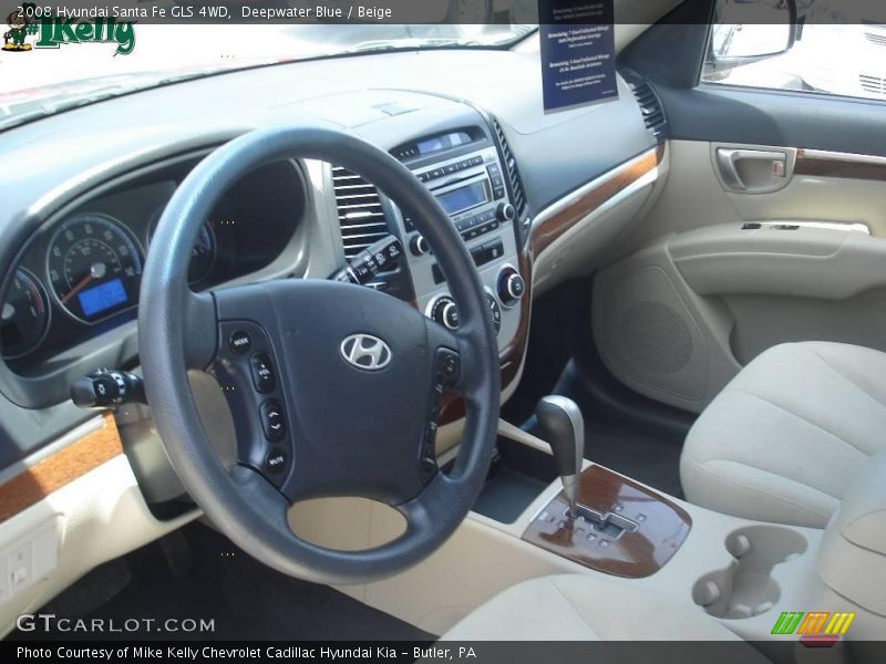 Deepwater Blue / Beige 2008 Hyundai Santa Fe GLS 4WD