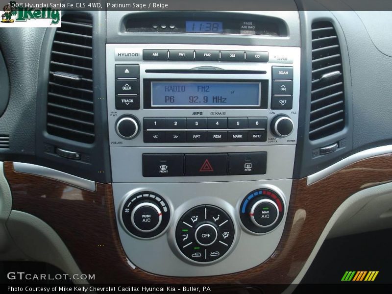 Platinum Sage / Beige 2008 Hyundai Santa Fe GLS 4WD