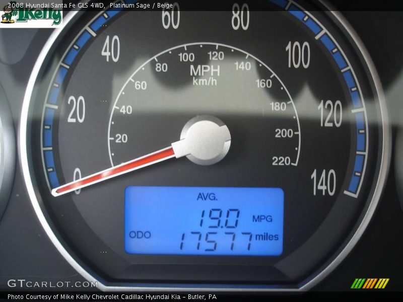 Platinum Sage / Beige 2008 Hyundai Santa Fe GLS 4WD