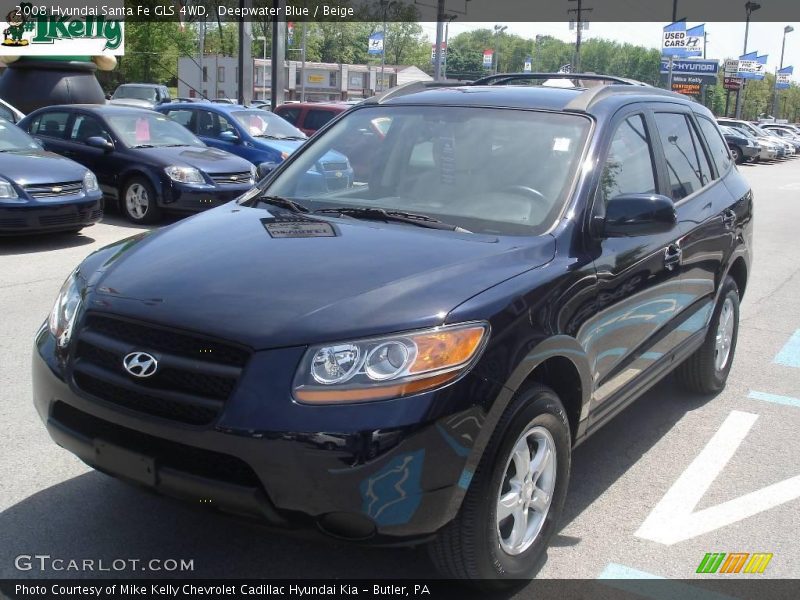 Deepwater Blue / Beige 2008 Hyundai Santa Fe GLS 4WD