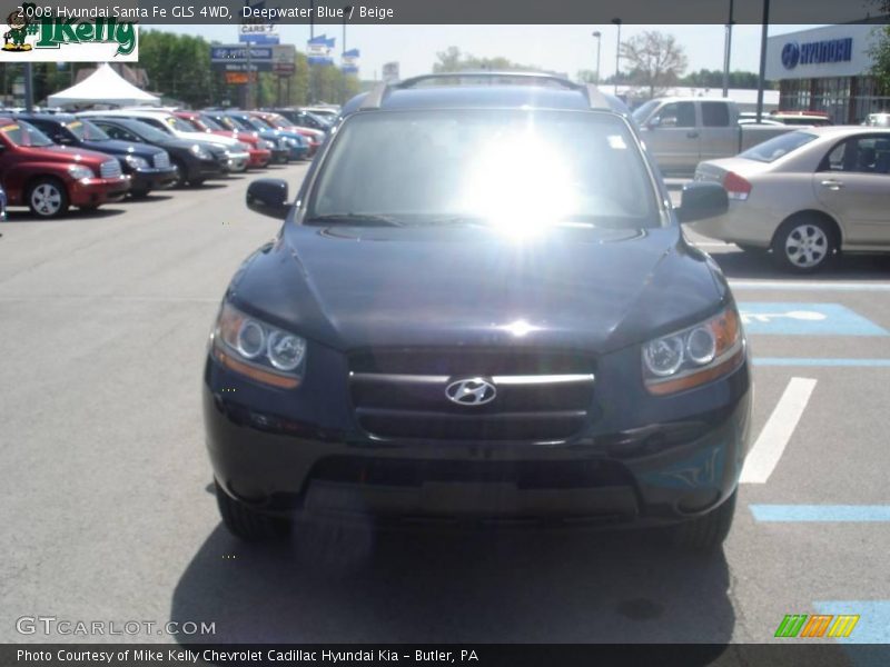 Deepwater Blue / Beige 2008 Hyundai Santa Fe GLS 4WD