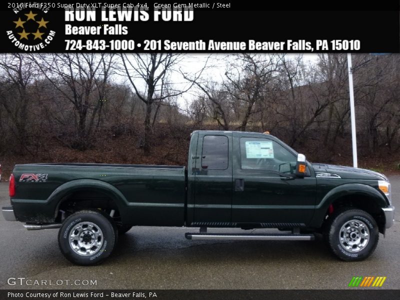 Green Gem Metallic / Steel 2016 Ford F350 Super Duty XLT Super Cab 4x4