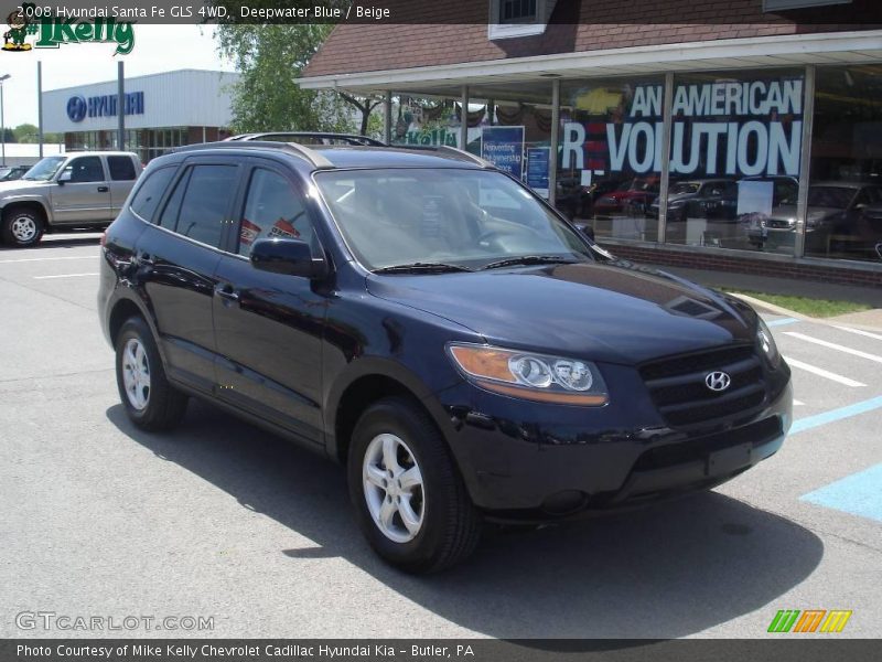 Deepwater Blue / Beige 2008 Hyundai Santa Fe GLS 4WD