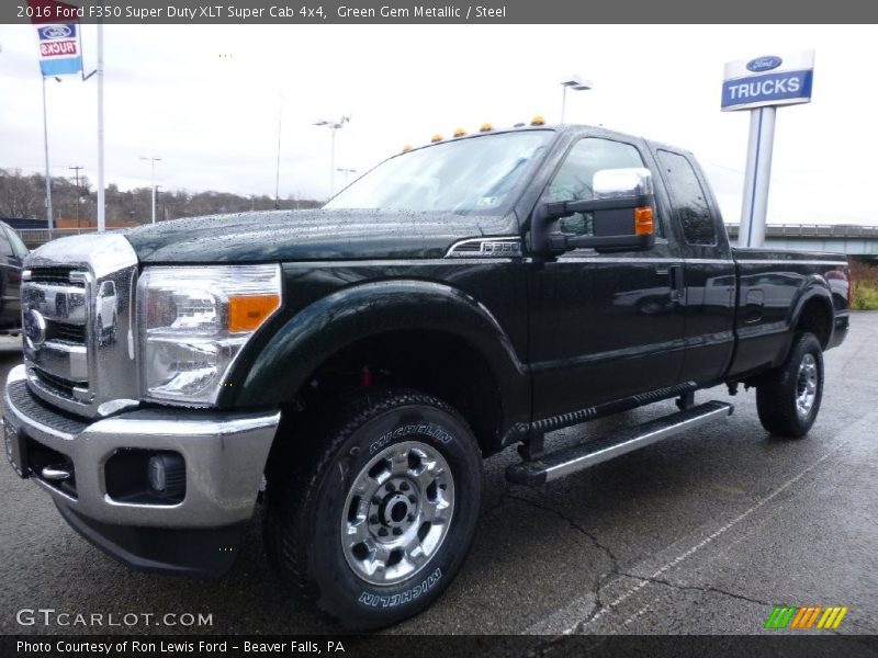 Green Gem Metallic / Steel 2016 Ford F350 Super Duty XLT Super Cab 4x4