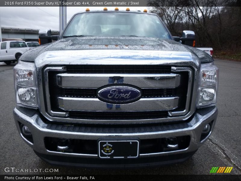 Green Gem Metallic / Steel 2016 Ford F350 Super Duty XLT Super Cab 4x4