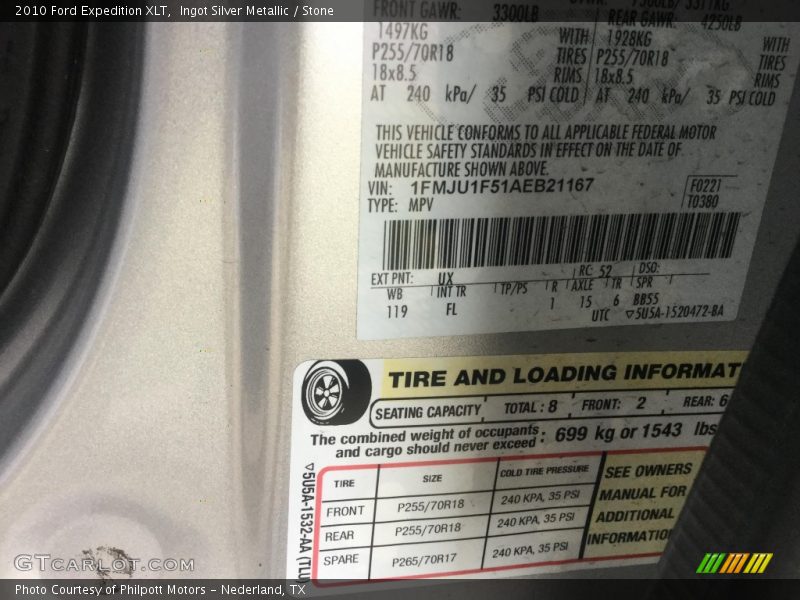 Ingot Silver Metallic / Stone 2010 Ford Expedition XLT