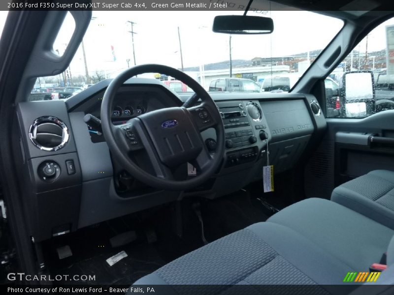Green Gem Metallic / Steel 2016 Ford F350 Super Duty XLT Super Cab 4x4