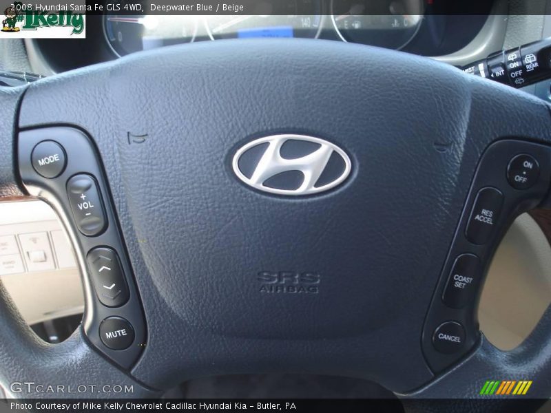 Deepwater Blue / Beige 2008 Hyundai Santa Fe GLS 4WD