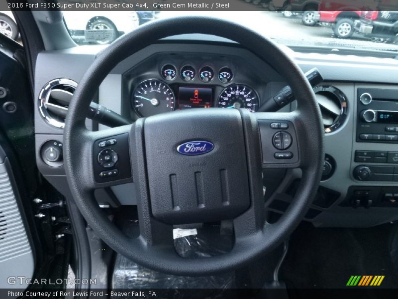 Green Gem Metallic / Steel 2016 Ford F350 Super Duty XLT Super Cab 4x4