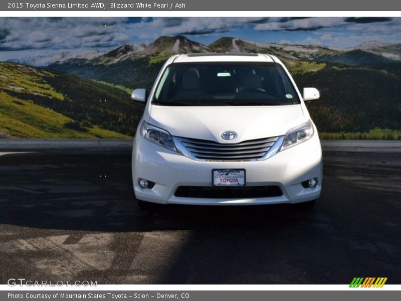 Blizzard White Pearl / Ash 2015 Toyota Sienna Limited AWD