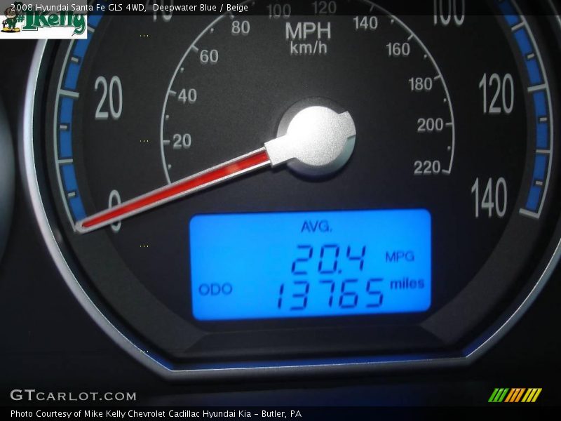 Deepwater Blue / Beige 2008 Hyundai Santa Fe GLS 4WD