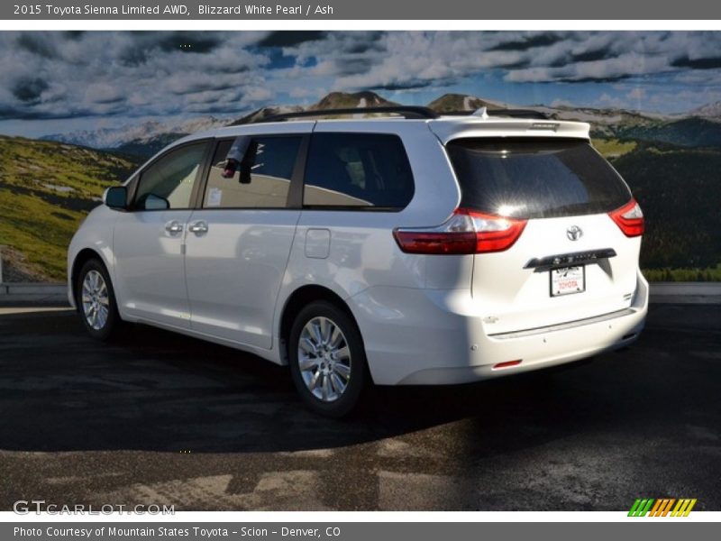 Blizzard White Pearl / Ash 2015 Toyota Sienna Limited AWD