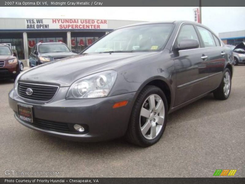 Midnight Gray Metallic / Gray 2007 Kia Optima EX V6