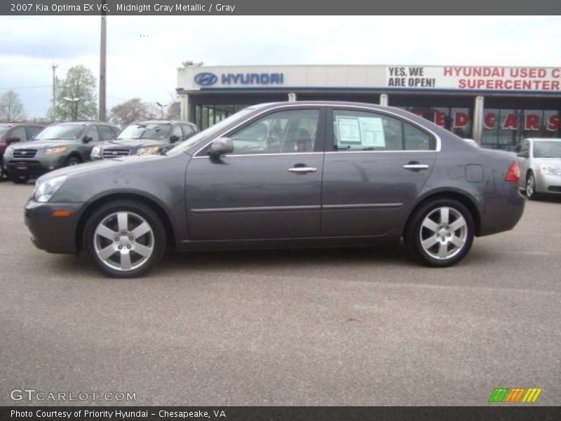 Midnight Gray Metallic / Gray 2007 Kia Optima EX V6