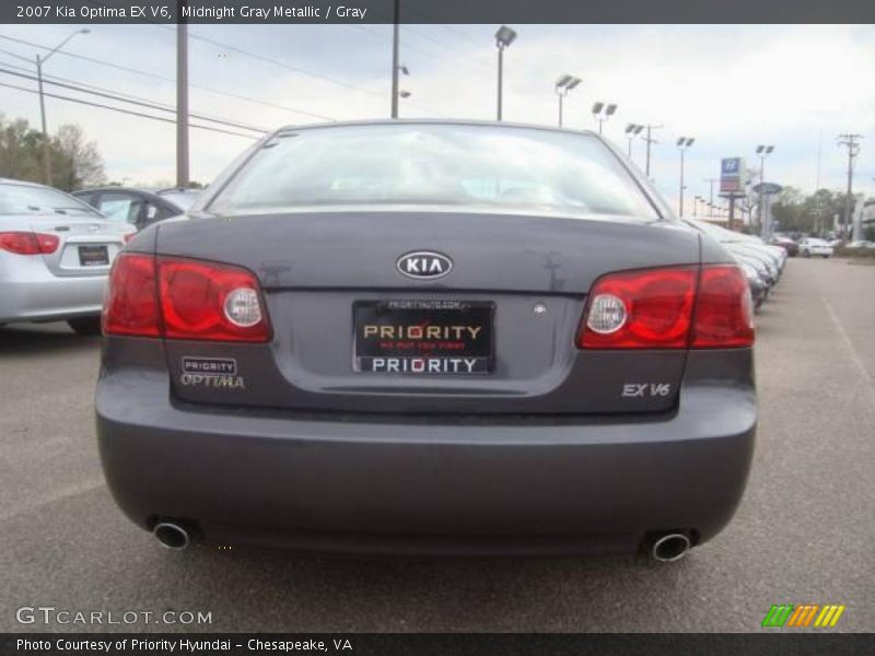 Midnight Gray Metallic / Gray 2007 Kia Optima EX V6