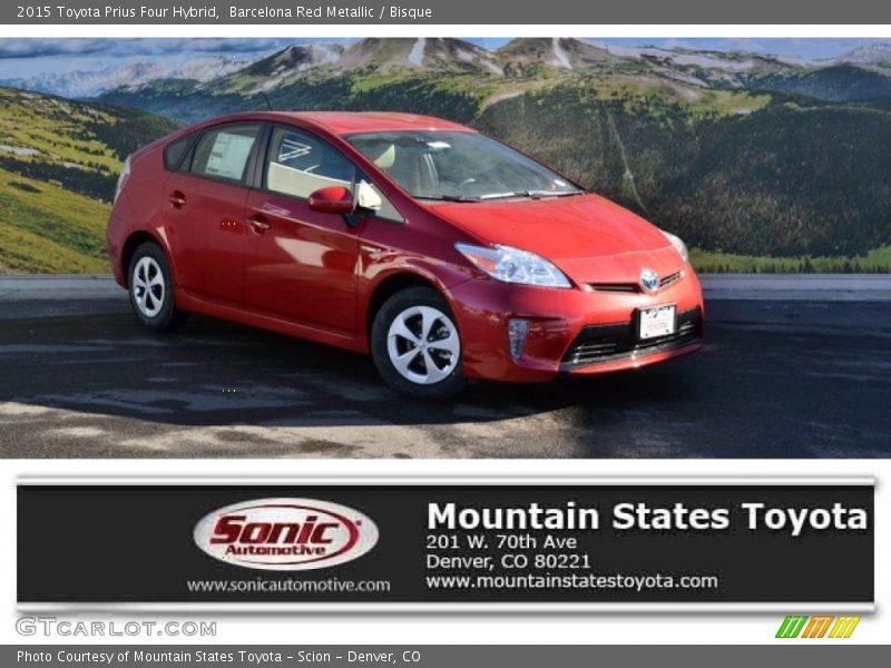 Barcelona Red Metallic / Bisque 2015 Toyota Prius Four Hybrid