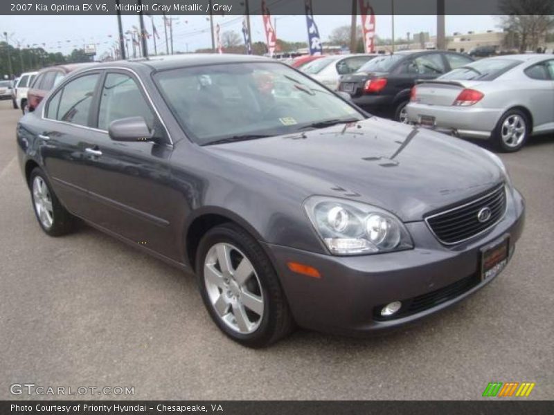 Midnight Gray Metallic / Gray 2007 Kia Optima EX V6