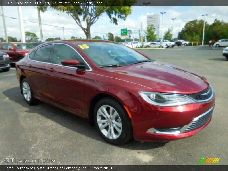 Velvet Red Pearl / Black/Linen 2015 Chrysler 200 Limited