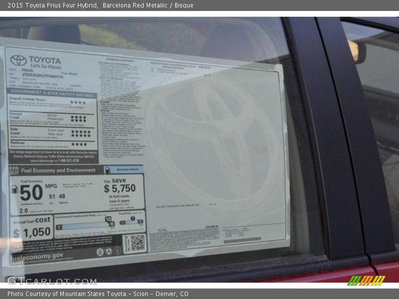 Barcelona Red Metallic / Bisque 2015 Toyota Prius Four Hybrid