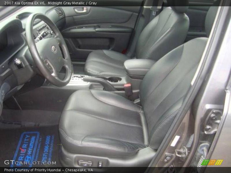 Midnight Gray Metallic / Gray 2007 Kia Optima EX V6