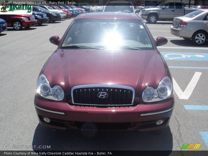 Ruby Red / Beige 2005 Hyundai Sonata LX V6