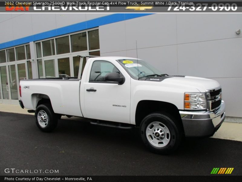 Summit White / Dark Titanium 2012 Chevrolet Silverado 2500HD Work Truck Regular Cab 4x4 Plow Truck