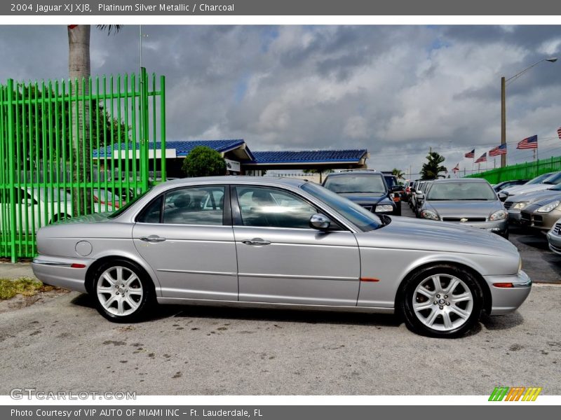 Platinum Silver Metallic / Charcoal 2004 Jaguar XJ XJ8