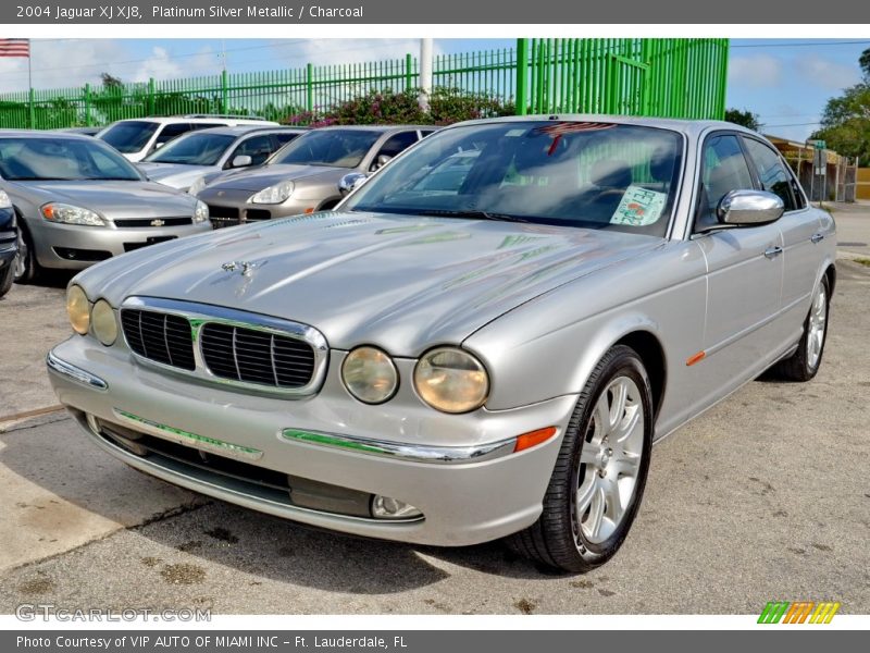 Platinum Silver Metallic / Charcoal 2004 Jaguar XJ XJ8