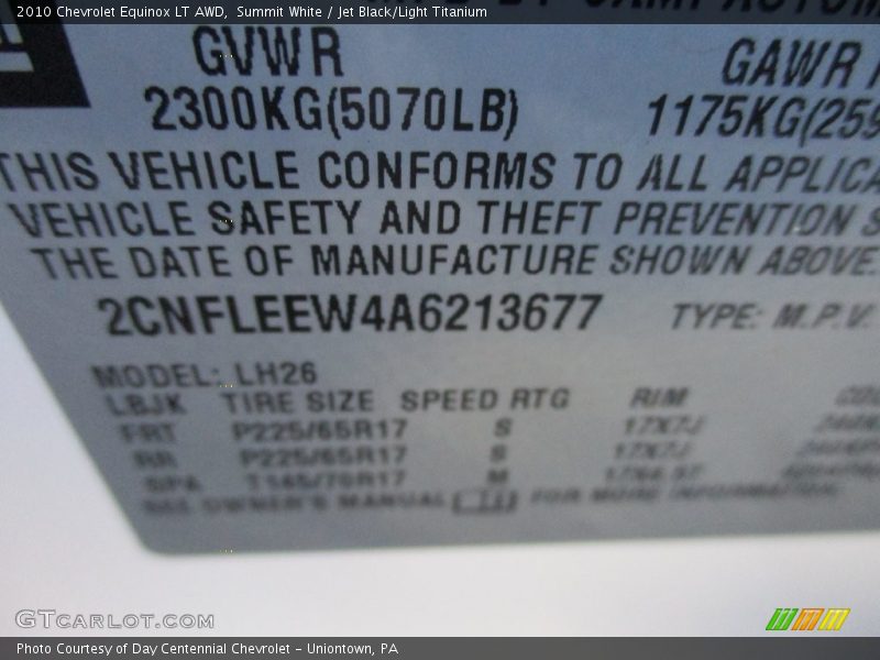 Summit White / Jet Black/Light Titanium 2010 Chevrolet Equinox LT AWD