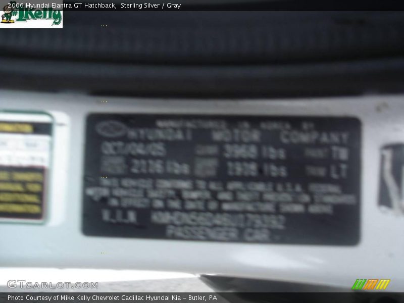 Sterling Silver / Gray 2006 Hyundai Elantra GT Hatchback