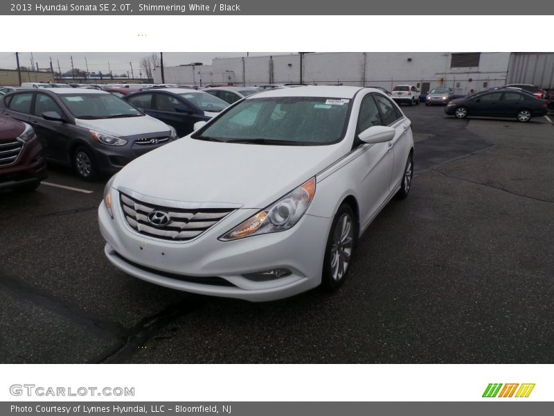 Shimmering White / Black 2013 Hyundai Sonata SE 2.0T
