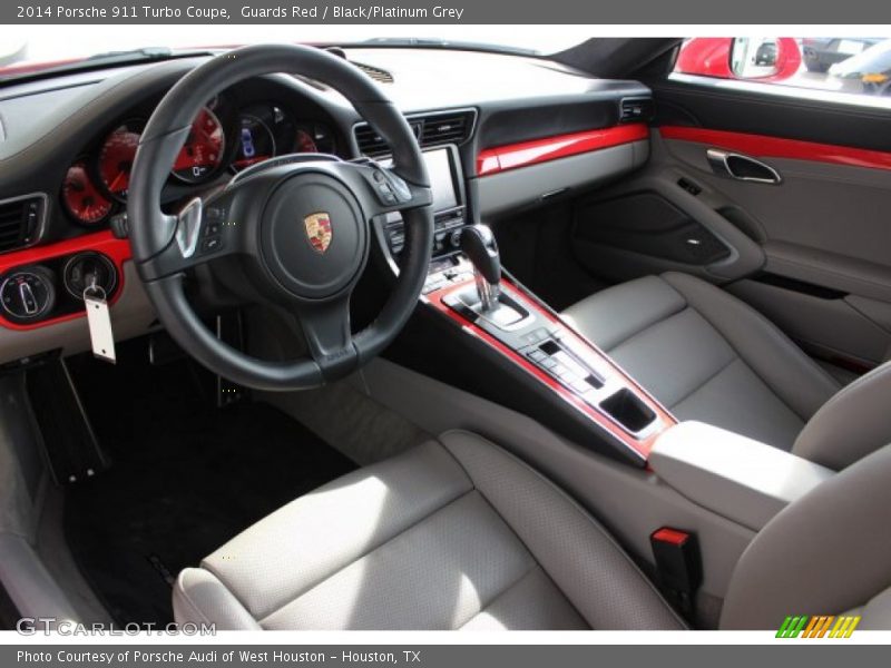 Guards Red / Black/Platinum Grey 2014 Porsche 911 Turbo Coupe