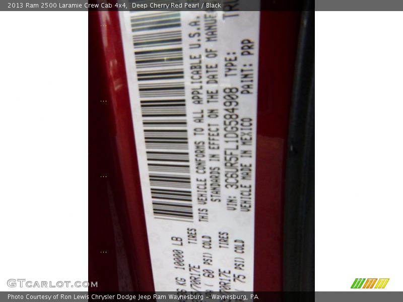 Deep Cherry Red Pearl / Black 2013 Ram 2500 Laramie Crew Cab 4x4