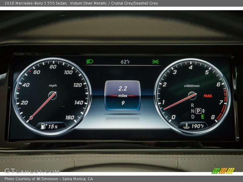 Iridium Silver Metallic / Crystal Grey/Seashell Grey 2016 Mercedes-Benz S 550 Sedan