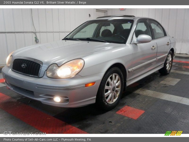 Brilliant Silver Metallic / Beige 2003 Hyundai Sonata GLS V6