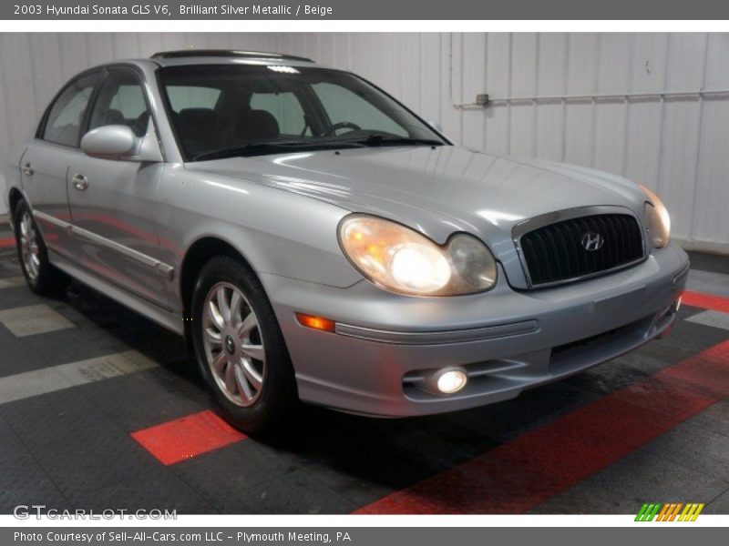 Brilliant Silver Metallic / Beige 2003 Hyundai Sonata GLS V6