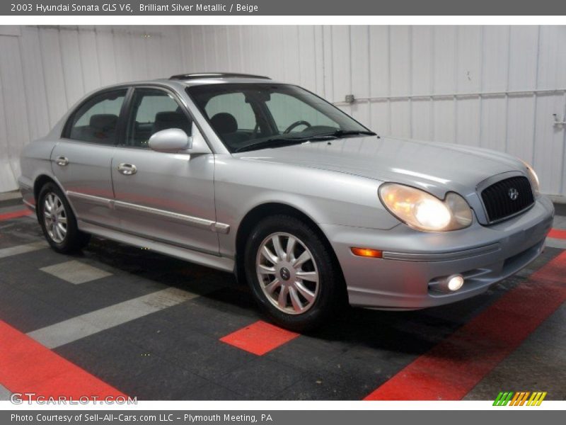 Brilliant Silver Metallic / Beige 2003 Hyundai Sonata GLS V6