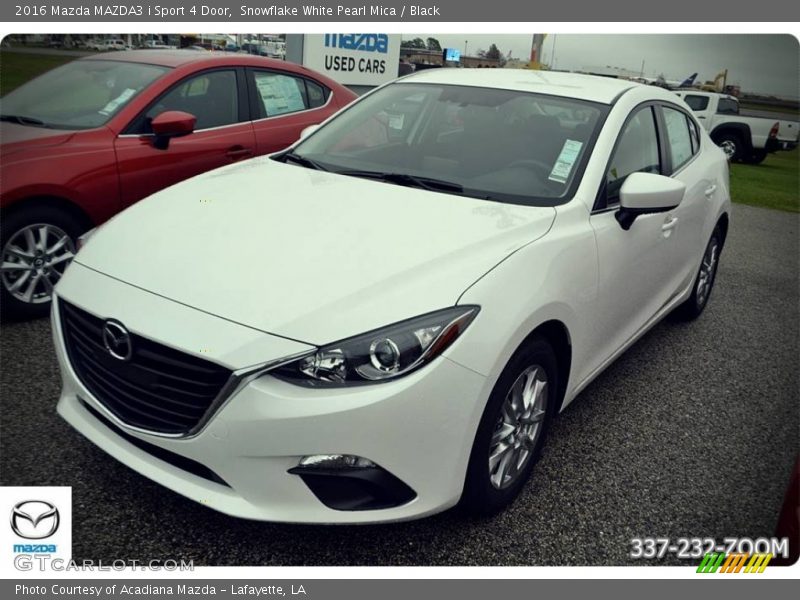 Snowflake White Pearl Mica / Black 2016 Mazda MAZDA3 i Sport 4 Door