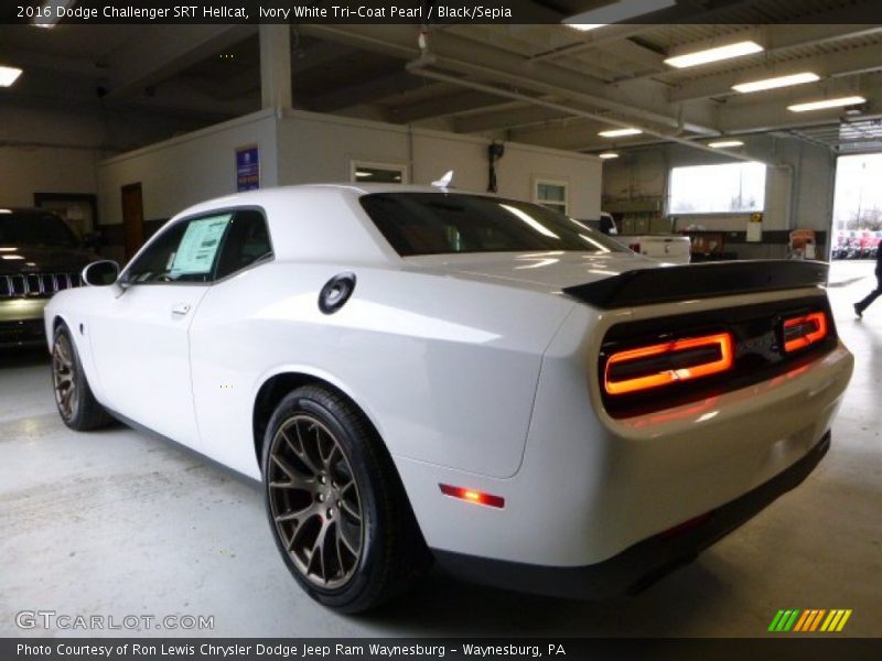 Ivory White Tri-Coat Pearl / Black/Sepia 2016 Dodge Challenger SRT Hellcat