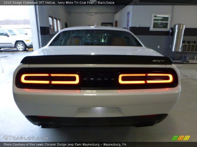 Ivory White Tri-Coat Pearl / Black/Sepia 2016 Dodge Challenger SRT Hellcat