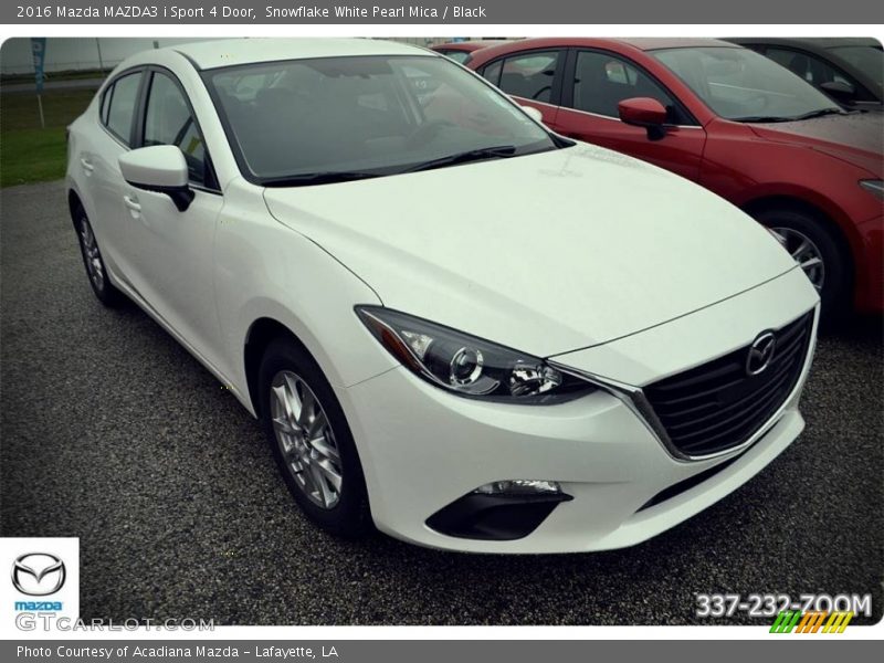 Snowflake White Pearl Mica / Black 2016 Mazda MAZDA3 i Sport 4 Door