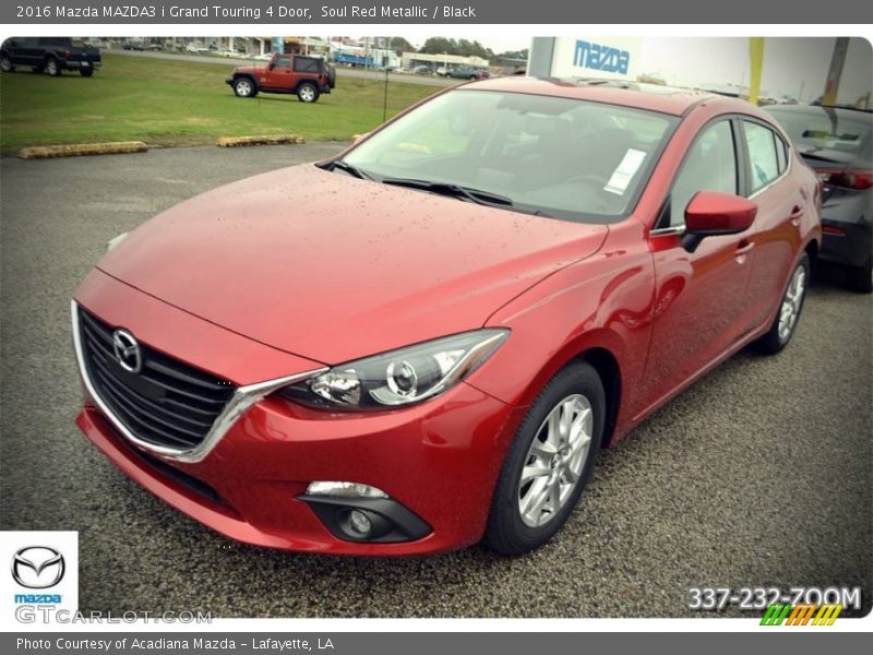 Soul Red Metallic / Black 2016 Mazda MAZDA3 i Grand Touring 4 Door