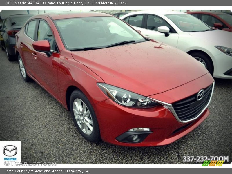 Soul Red Metallic / Black 2016 Mazda MAZDA3 i Grand Touring 4 Door