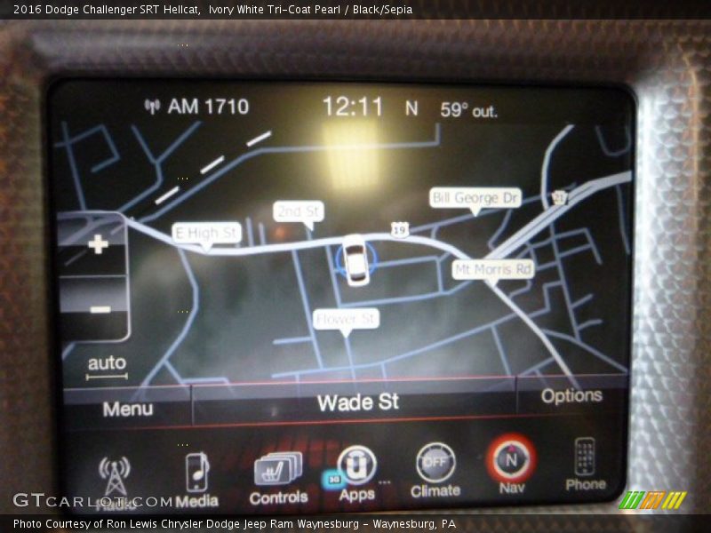 Ivory White Tri-Coat Pearl / Black/Sepia 2016 Dodge Challenger SRT Hellcat