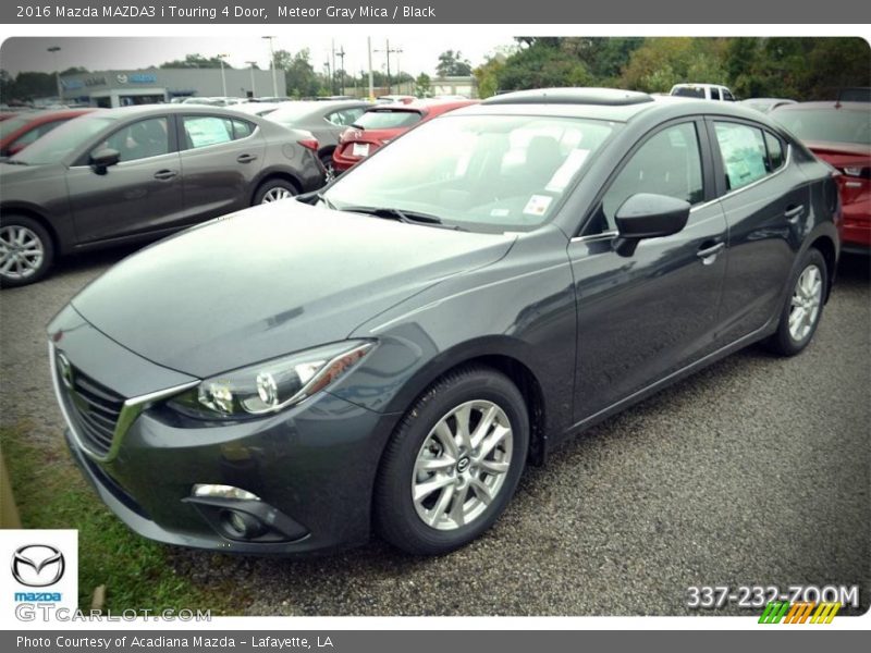Meteor Gray Mica / Black 2016 Mazda MAZDA3 i Touring 4 Door