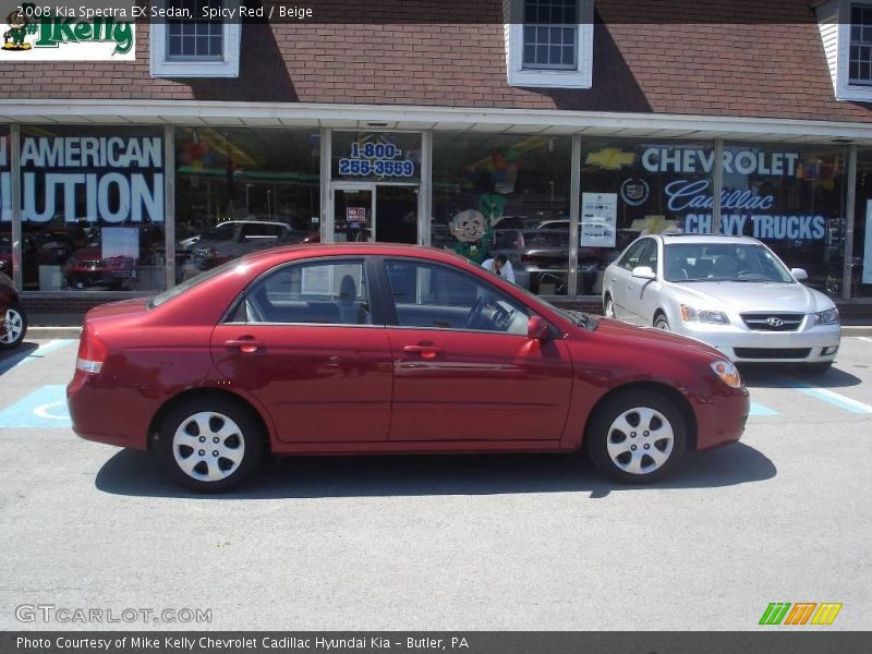 Spicy Red / Beige 2008 Kia Spectra EX Sedan