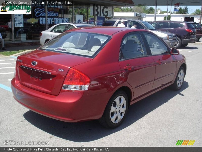 Spicy Red / Beige 2008 Kia Spectra EX Sedan