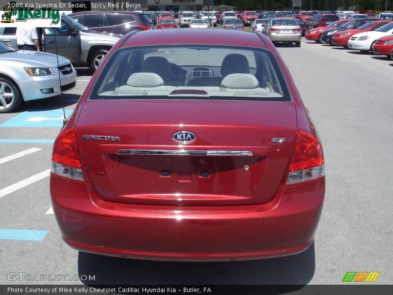 Spicy Red / Beige 2008 Kia Spectra EX Sedan