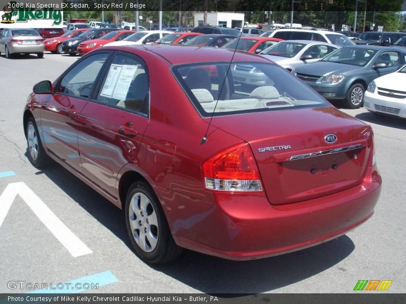 Spicy Red / Beige 2008 Kia Spectra EX Sedan